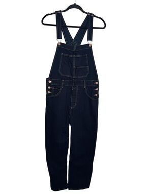 FREE PEOPLE / dark wash Ziggy Denim Overalls straight leg / M